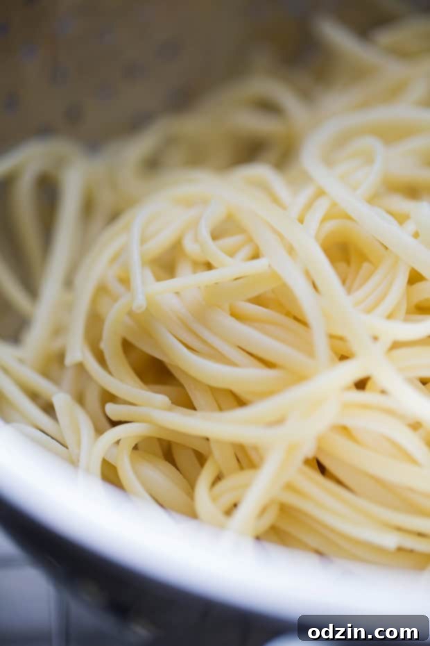 prepared linguine in a bowl