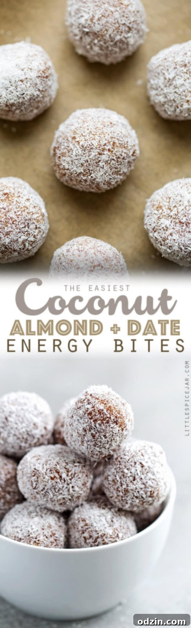 Delicious & Healthy Coconut Almond Energy Bites Final display of Coconut Almond Energy Bites, artfully arranged and ready to be served.