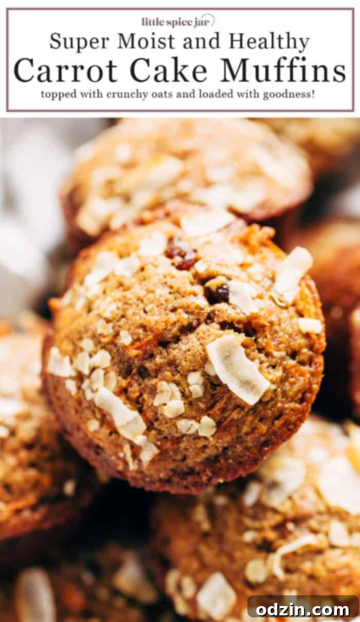 Pin this Super Moist and Healthy Carrot Cake Muffins recipe to Pinterest to save for later!
