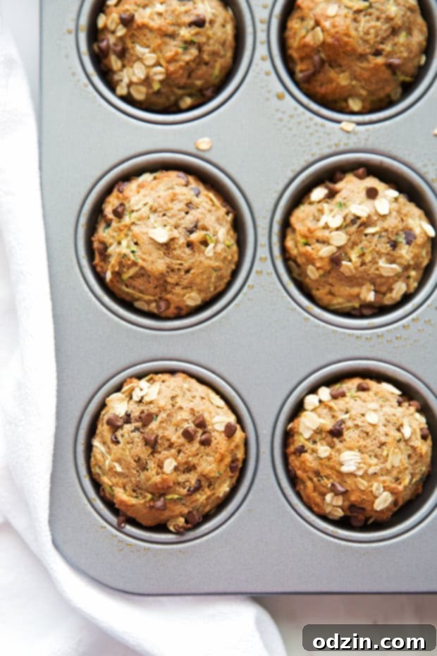 Healthy Zucchini Muffins with Chocolate Chips