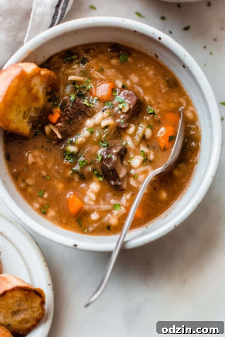 Comforting Beef Barley Soup (Instant Pot)
