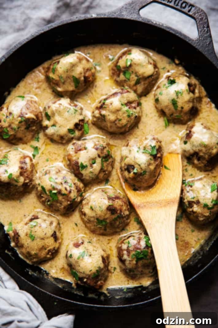 Seriously Amazing Swedish Meatballs in Brown Gravy