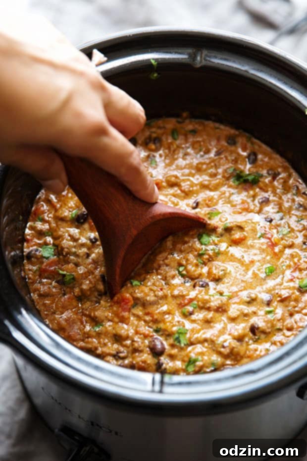 The BEST Cheesy Chili Dip - made with a homemade taco seasoning and NO Velveeta - just simple homemade cheese sauce! So good! #chilicheesedip #cheesychilidip #chilidip | Littlespicejar.com