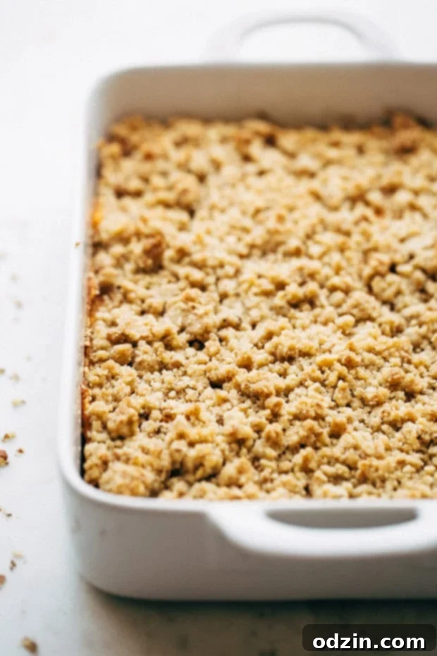 Another angle of the sweet potato casserole, highlighting its inviting texture and golden color.