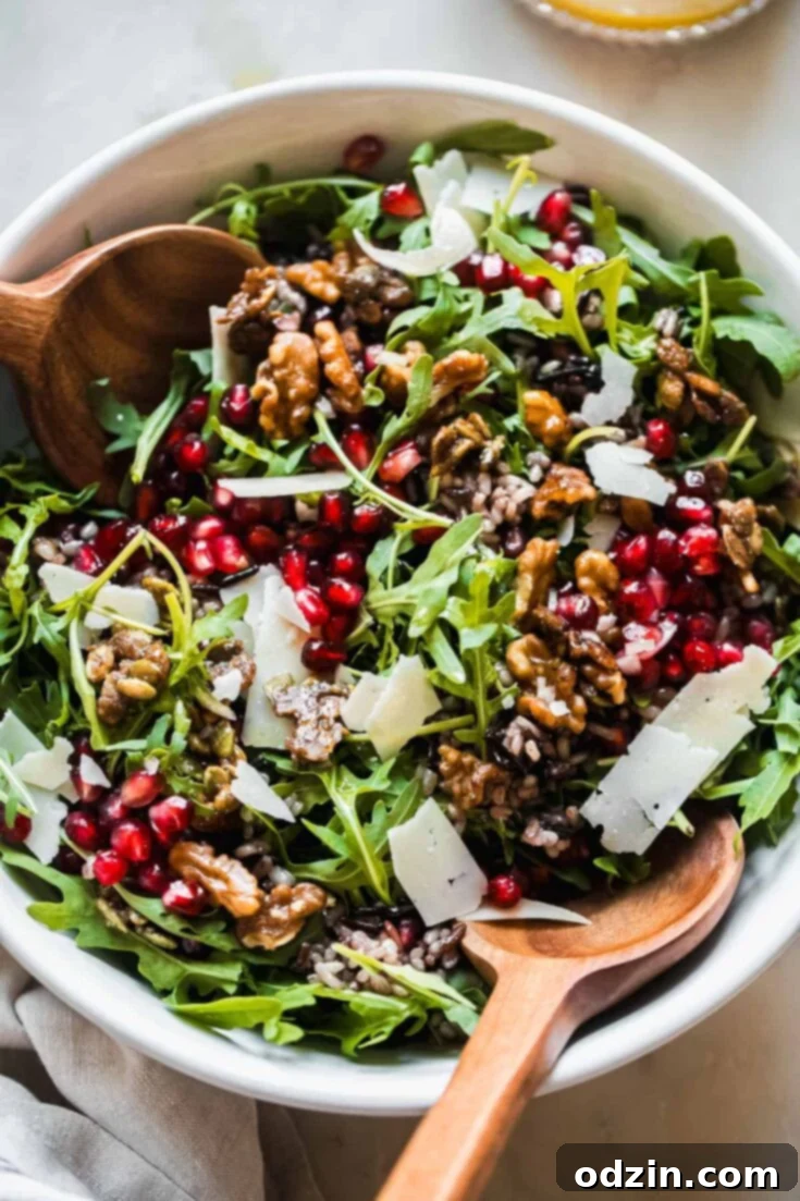 Great Big Holiday Salad with Candied Nuts and Pomegranate